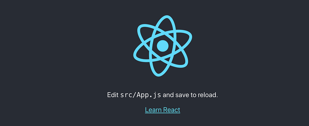 Create-react-app default homepage.