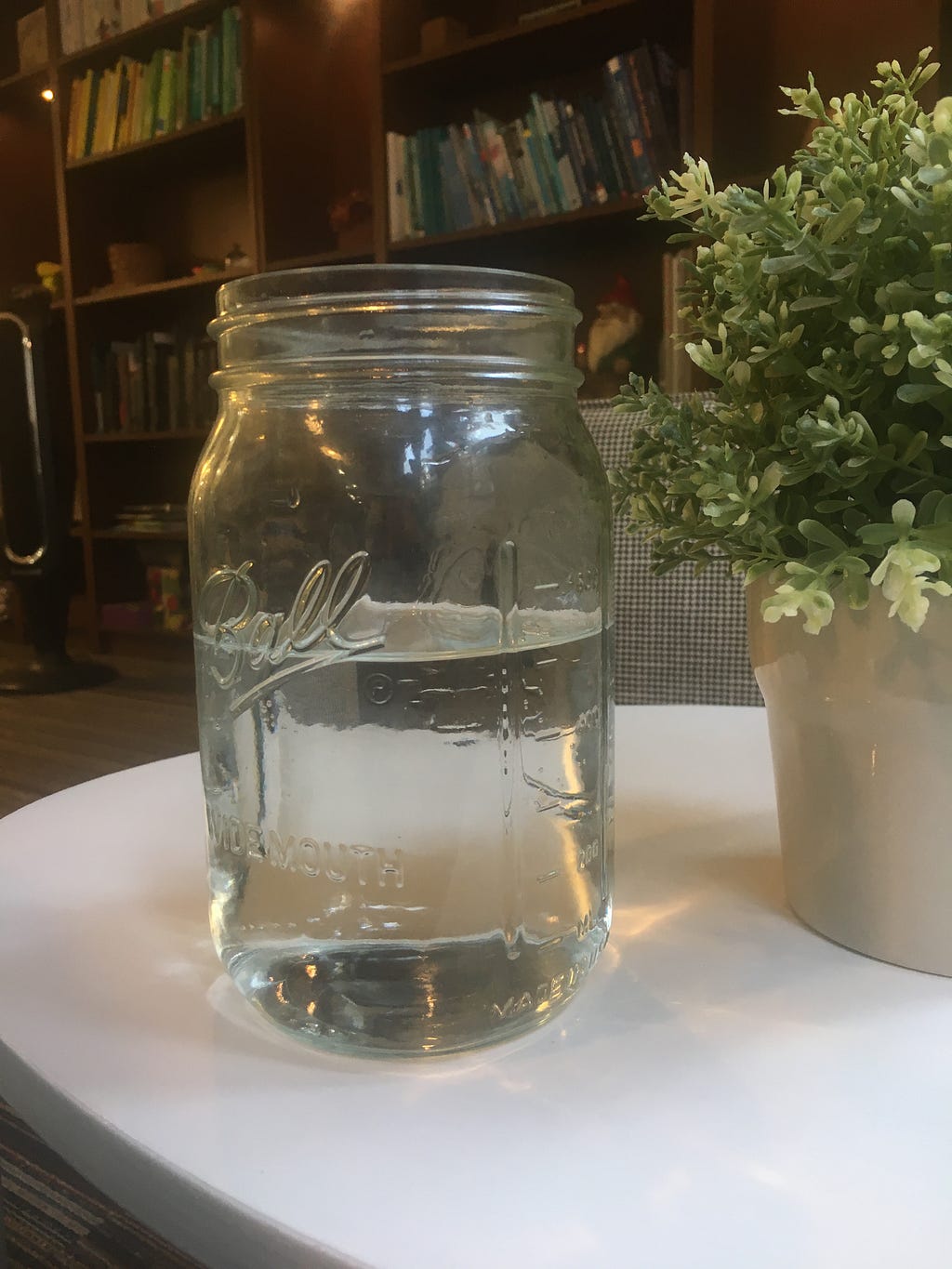 Theresa’s mason jar with water
