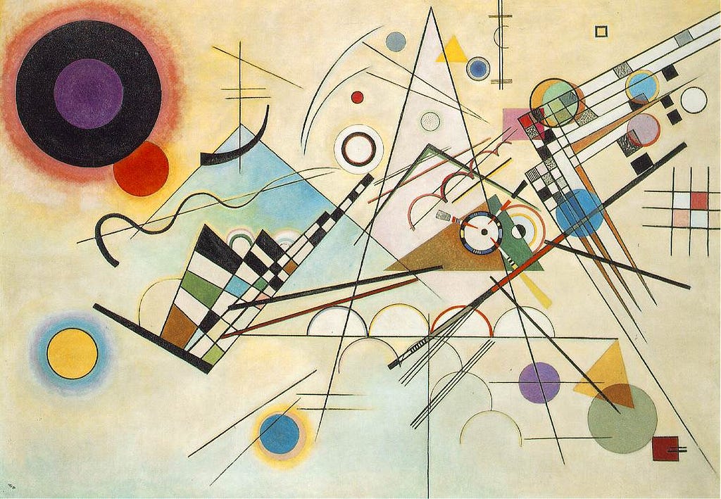 A preview image for the story — Composition VIII by Wassily Kandinsky.