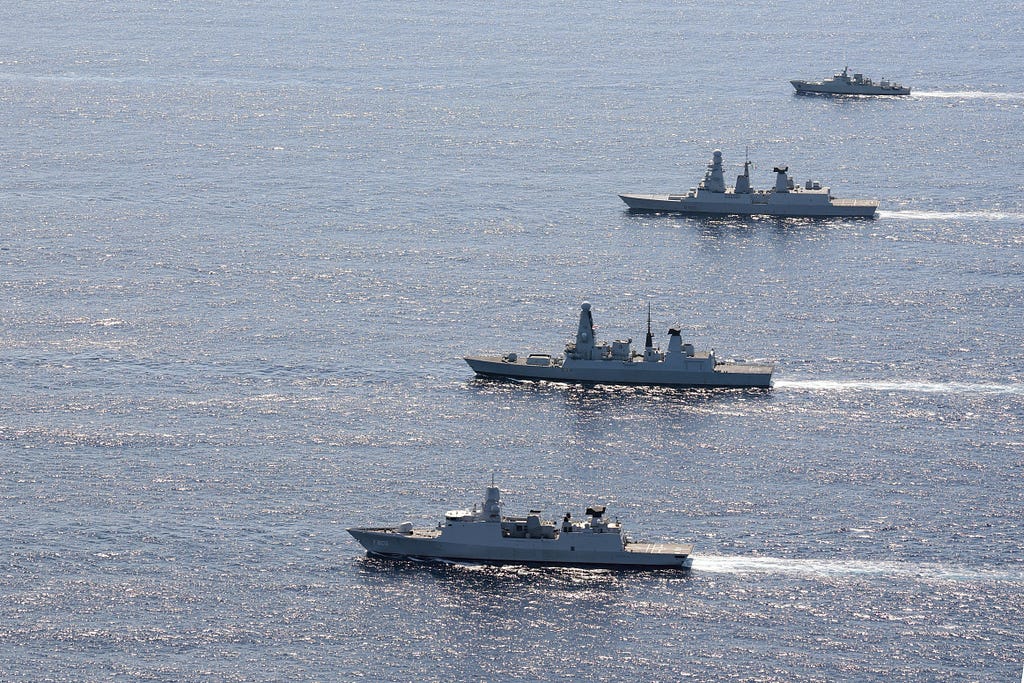 HMNLS Eversten, HMS Diamond, IT Andrea Doria, NRP Sines during Exercise Steadfast Defender