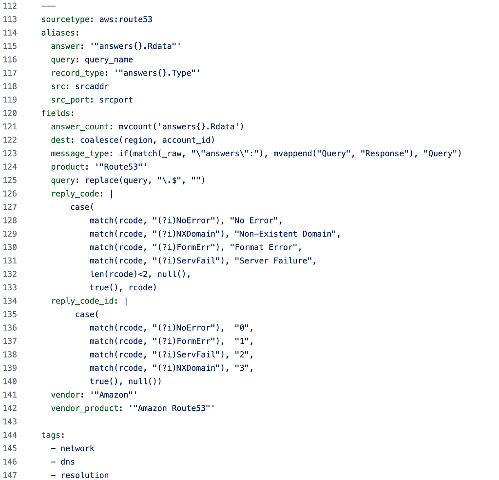 A formatted YAML file demonstrating field extractions with the KRANG tool