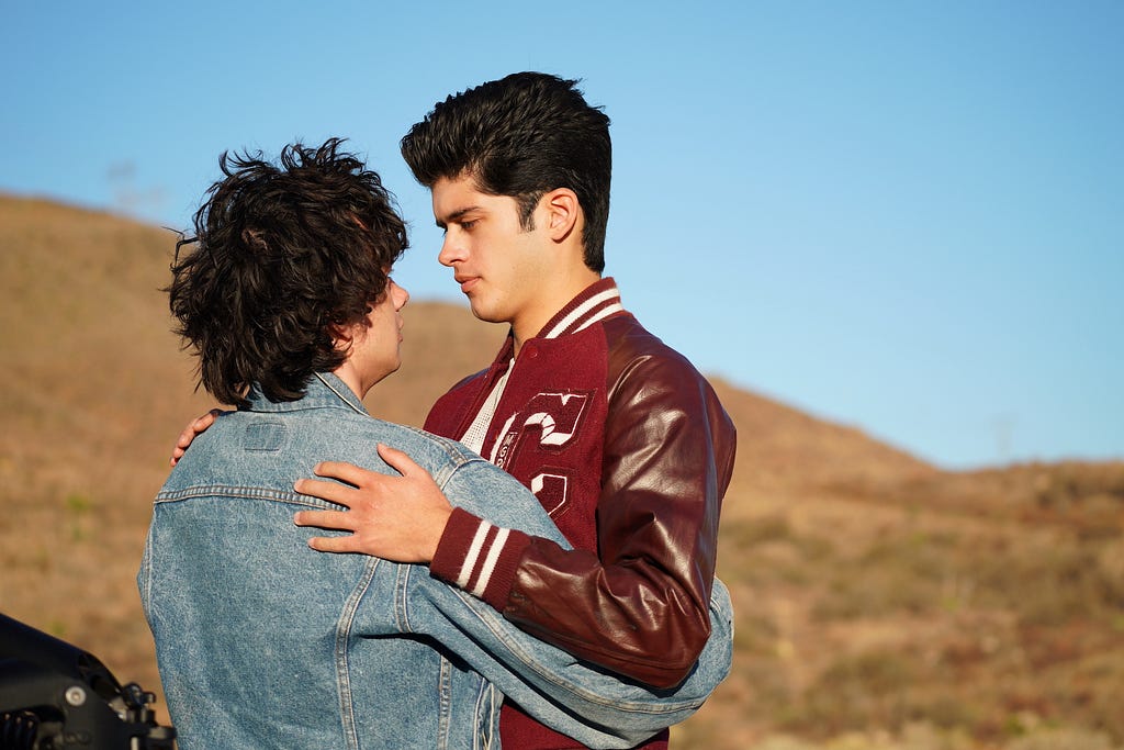 Ari and Dante in the desert, confessing their feelings.