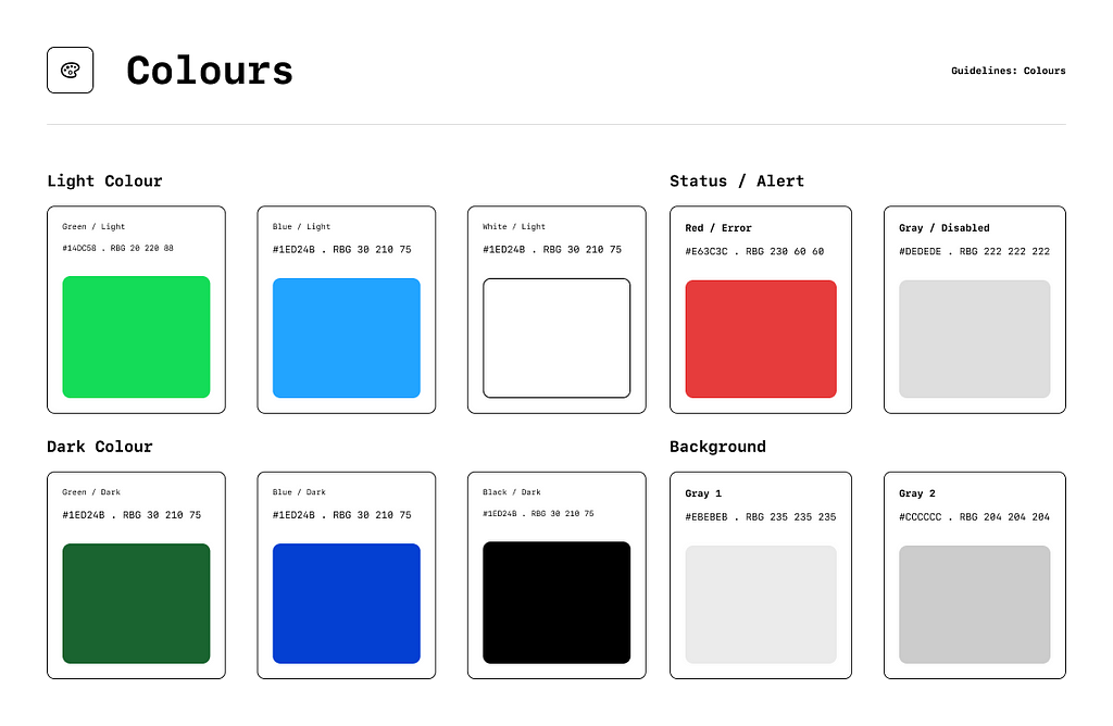 The Colour image shows the color scheme for Easyfix’s digital repair app, highlighting primary, secondary, and accent colors to enhance UX through consistent design.