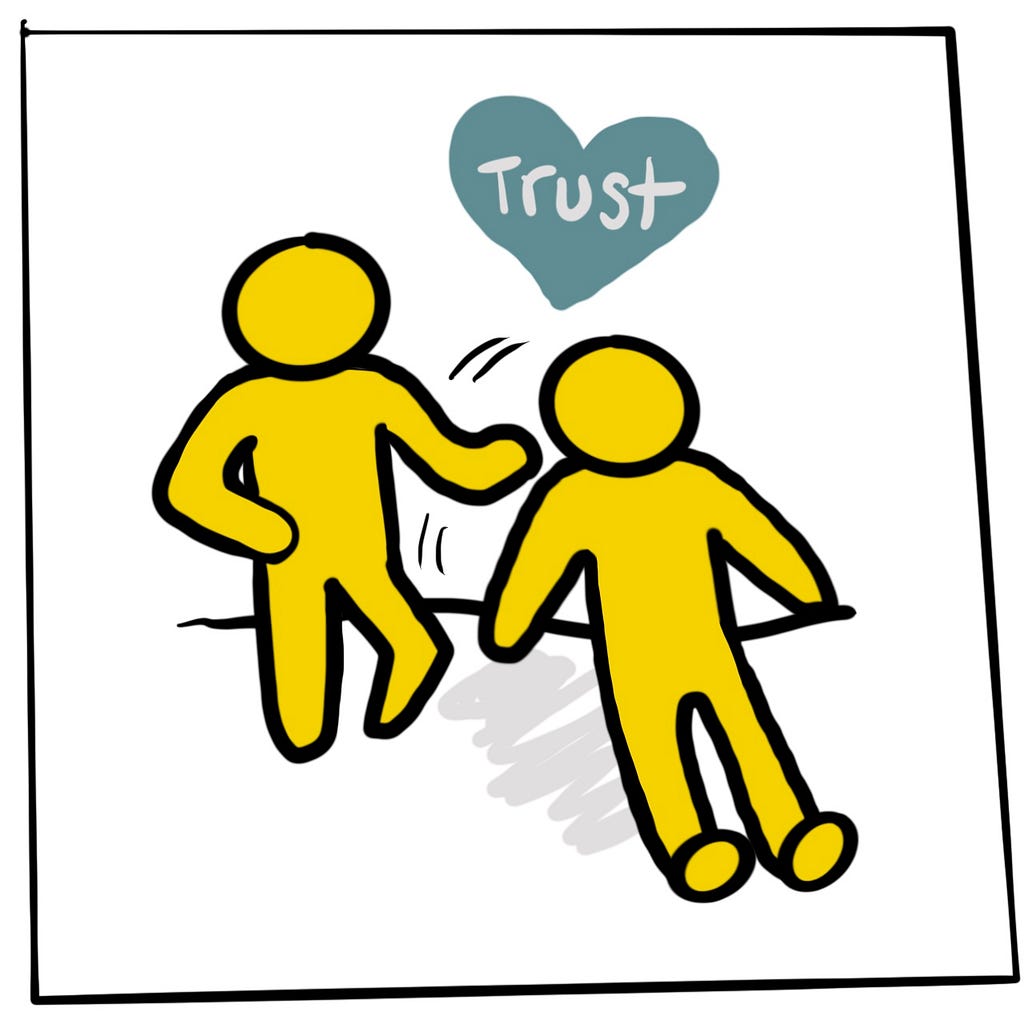 A trust fall with