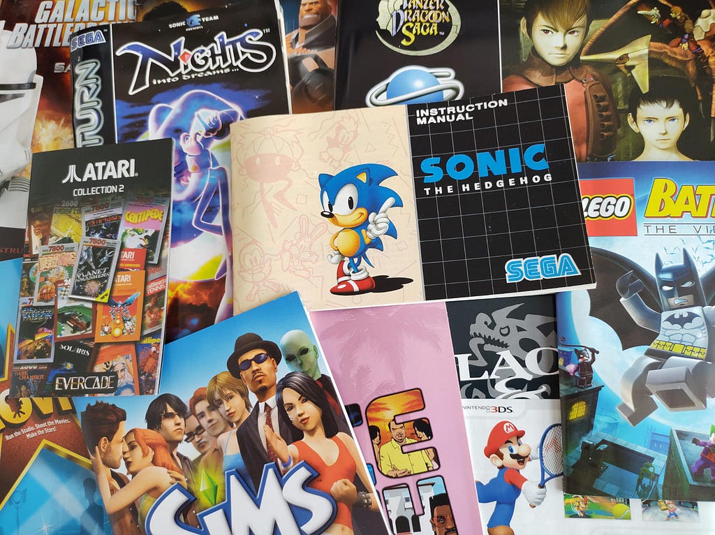 A selection of video game manuals