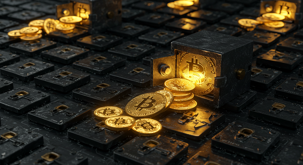 Visual representation of a dormant Bitcoin wallet unlocked after 14 years