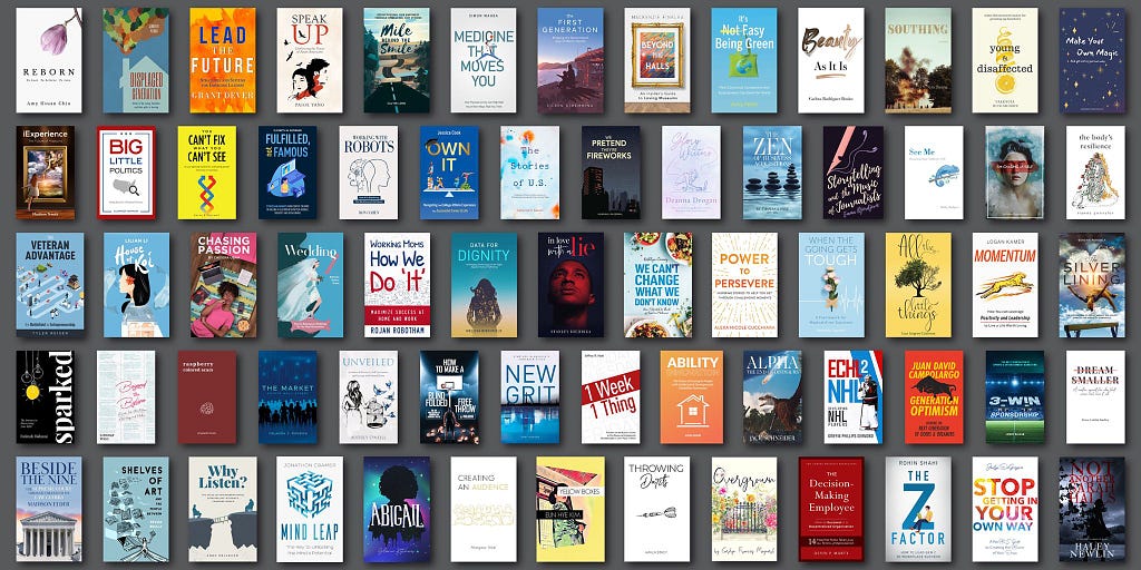 Photo Description: A Banner of the 67 Books we published in December 2019. This was the first publishing cycle we published books in the fiction and poetry genres.
