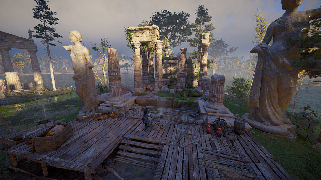 eivor stands among roman ruins in assassin’s creed: Valhalla