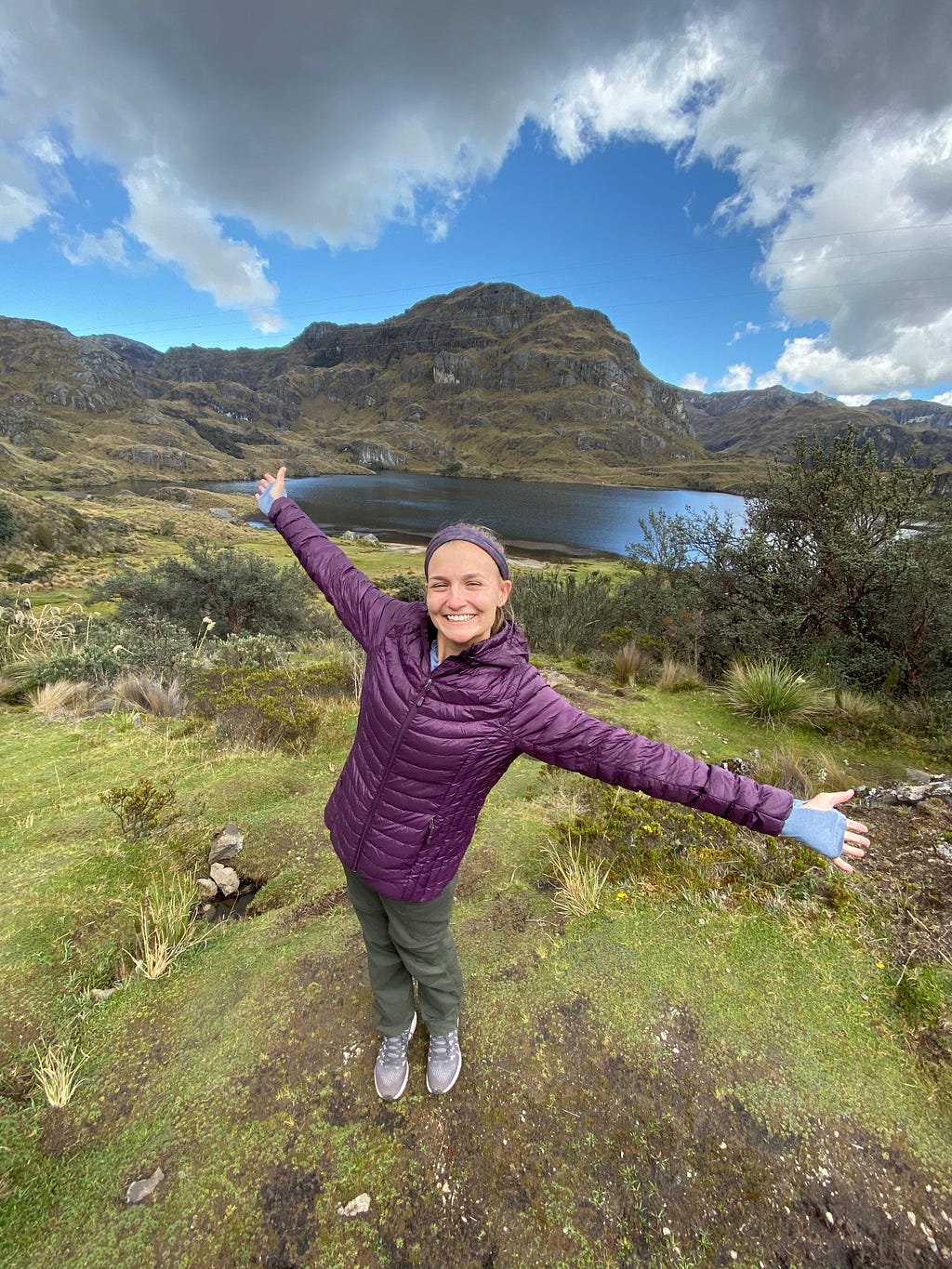 All smiles and squinty eyes after our hike in El Cajas National Park of Ecuador