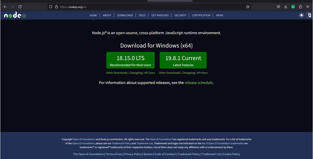 Gambar Website Resmi Node Js