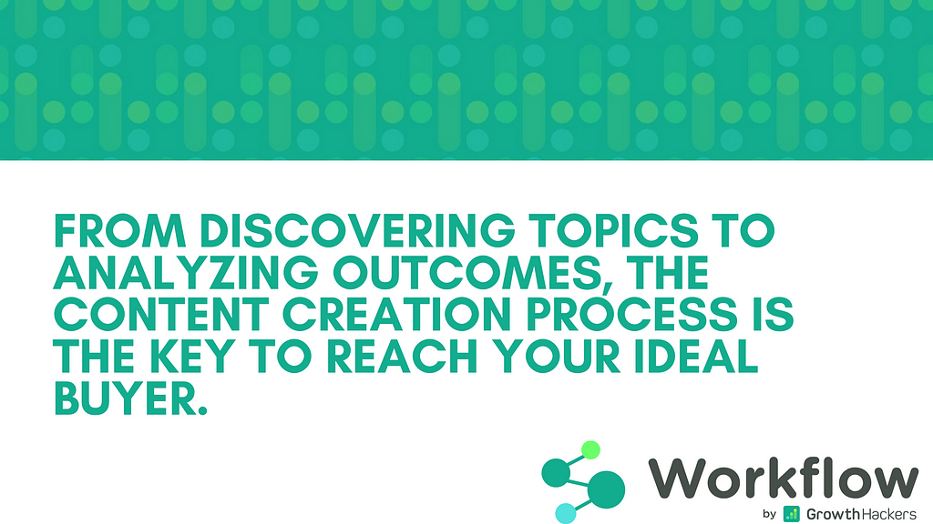 From discovering topics to analyzing outcomes, the content creation process is the key to reach your ideal buyer.