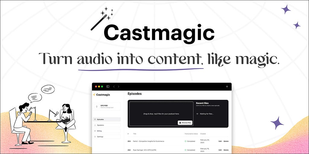 Castmagic: Turn audio into content, like magic.