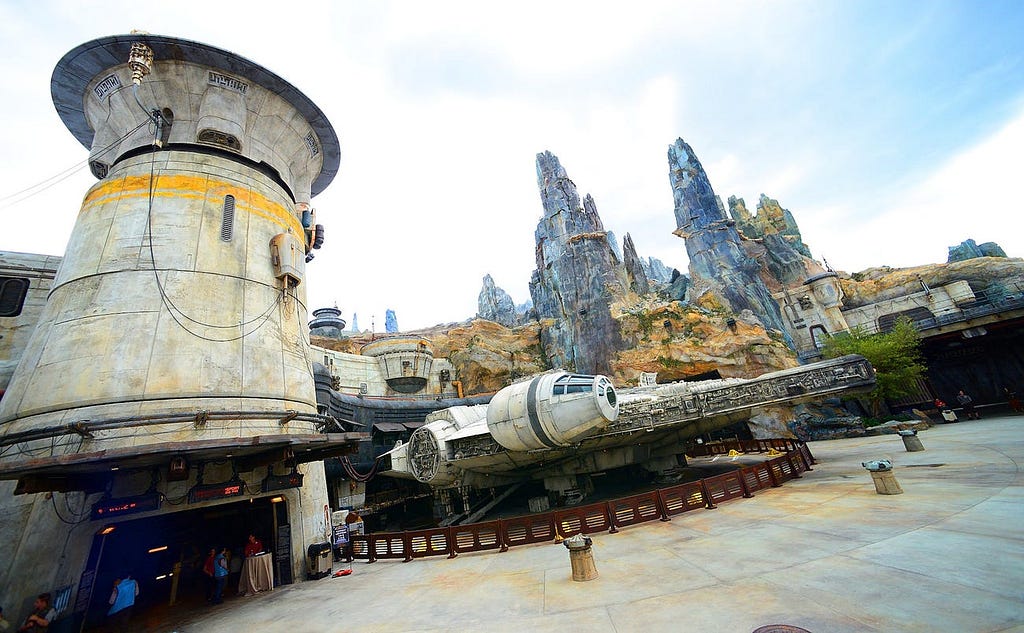 A view of Galaxy’s Edge in Disney World’s Hollywood Studios.