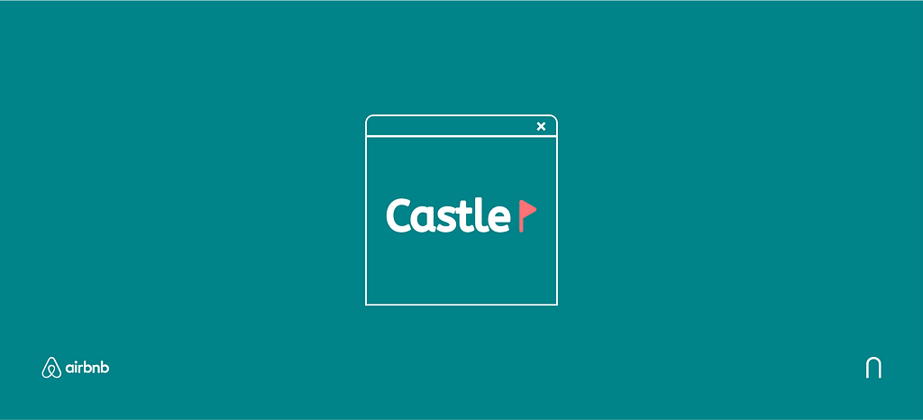 Logo Castle com uma pequena bandeira associando à um castelo.