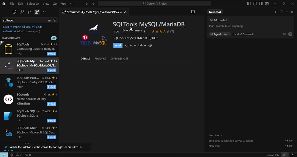 Ampliación de la base de datos de configuración manual mediante herramientas de cursor