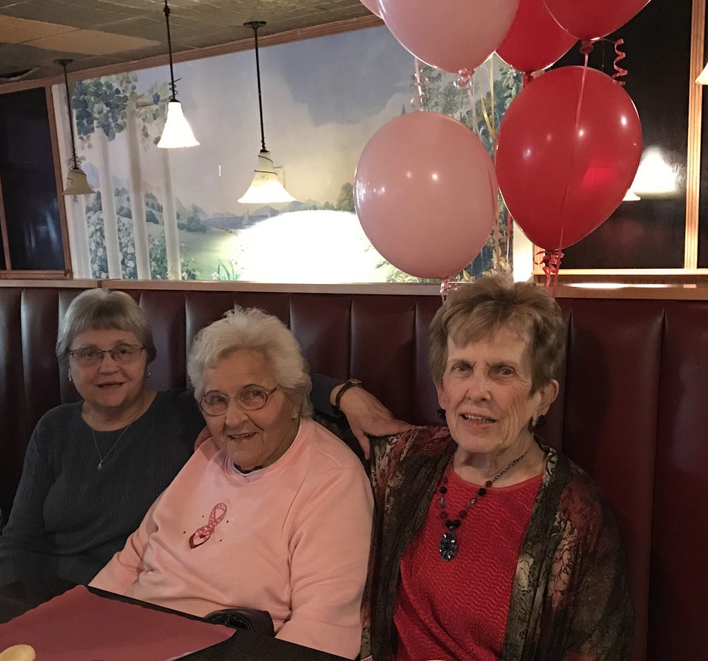 Mom and her two besties on her 85th birthday