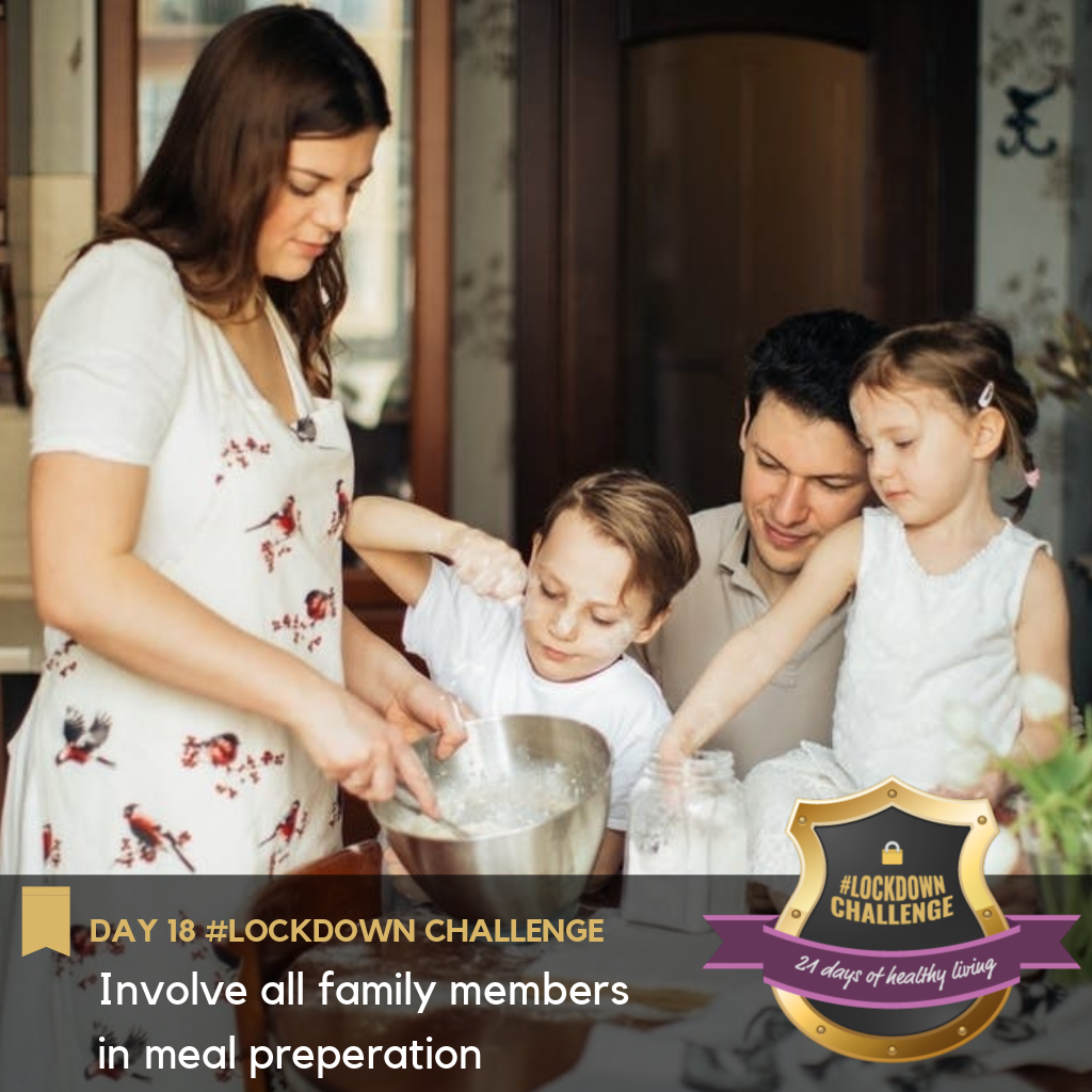 A family cooking together