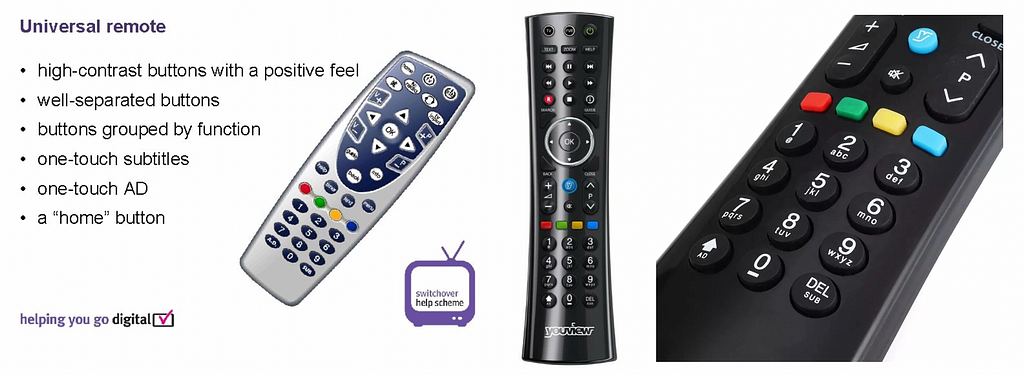 The Help Scheme and YouView remote controls