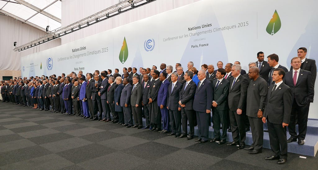 Heads of delegations at the 2015 United Nations Climate Change Conference in Paris