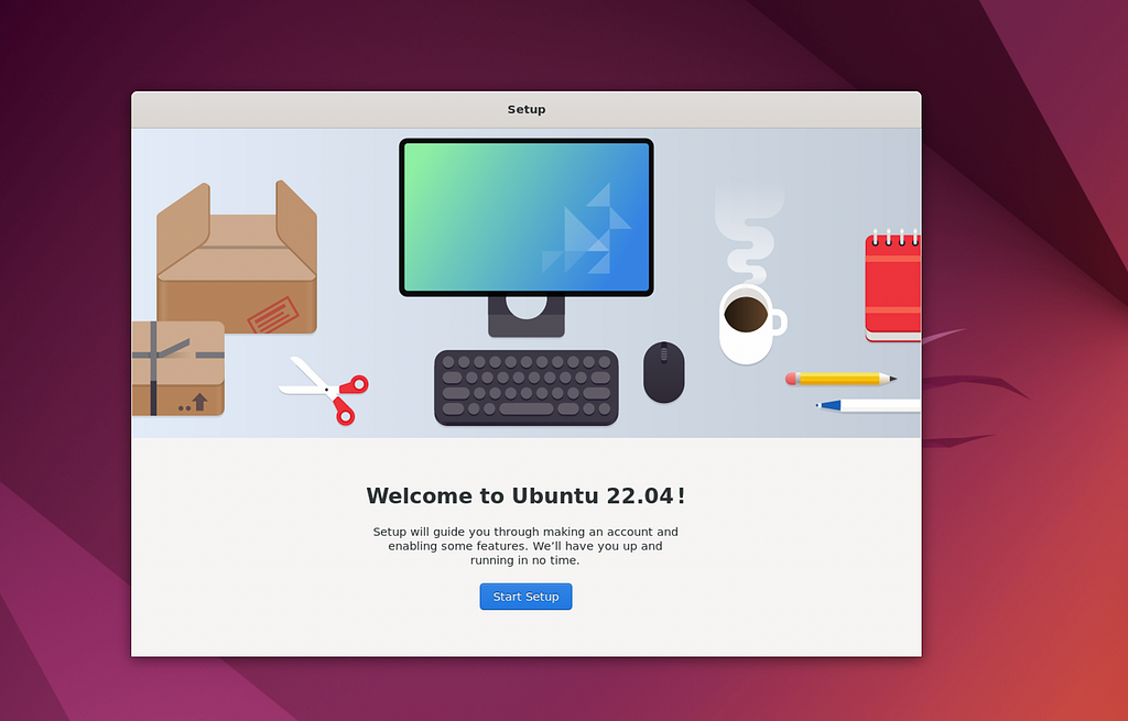 Welcome to Ubuntu 22.04! greeting screen