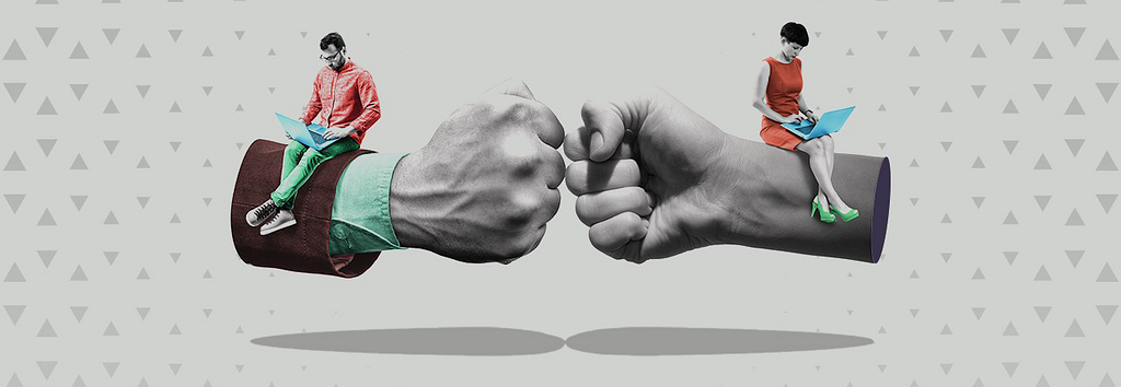 Two fists together/ Startup Success