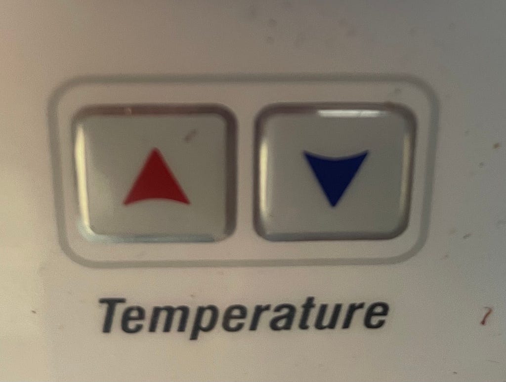 Thermostat controls.