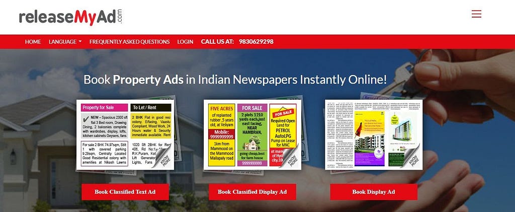 Property ad types for online bookings in releaseMyAd
