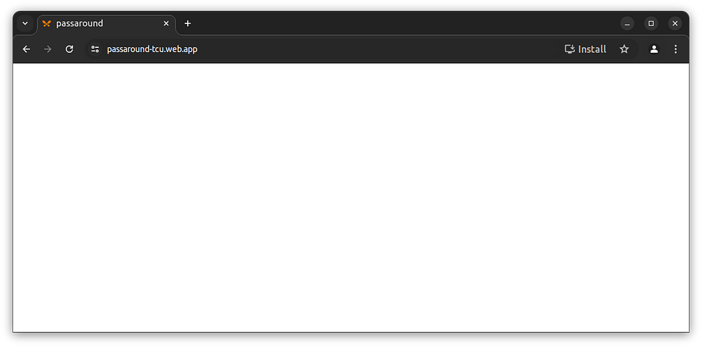 A browser tab displaying a white screen.