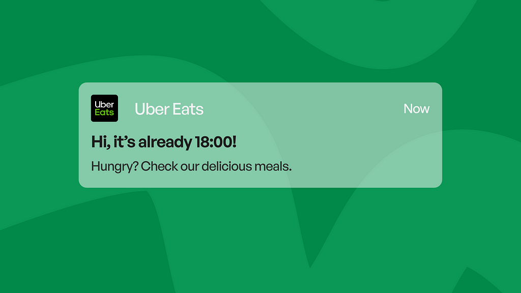 A notification from Uber Eats on your phone.