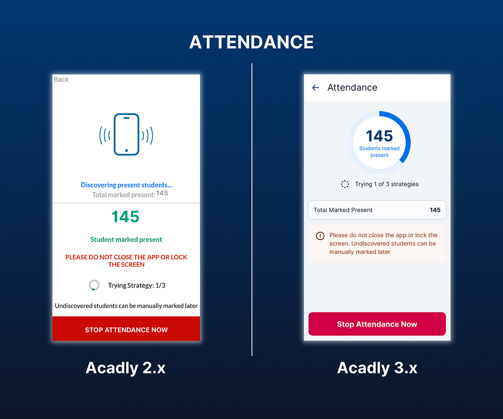 Revamped attendance page