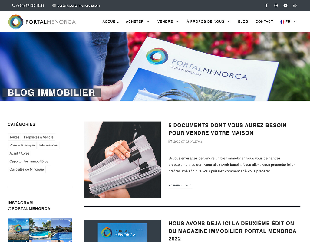 Nouveau blog Portal Menorca sur notre site