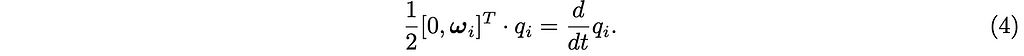 1/2[0,wi]T multiplied by qi=(d/dt)qi