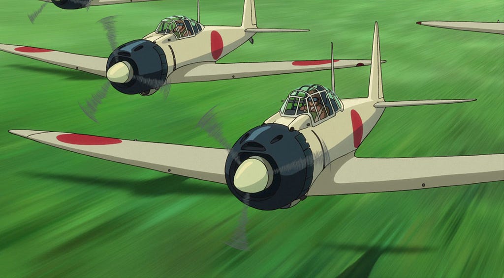 two Japanese zero planes flying