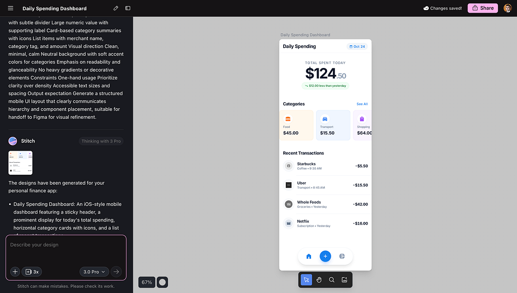 1*1AmHoAY-mP-pxj8dXmgQ2w Google Stitch for UI Design