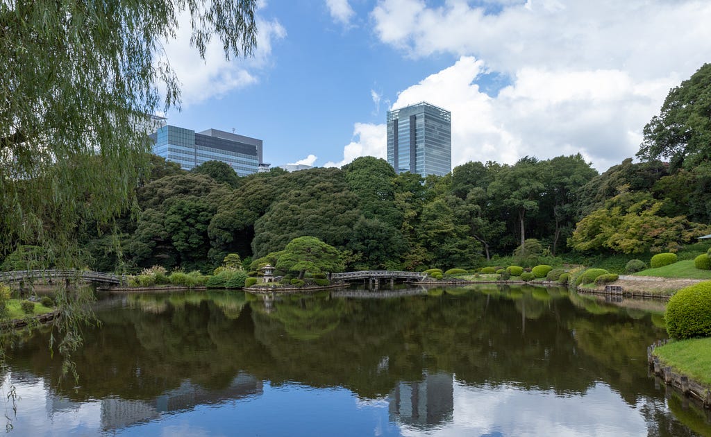 Shinjuku Gyoen, Tokyo: Upper Pond. Photo by Author