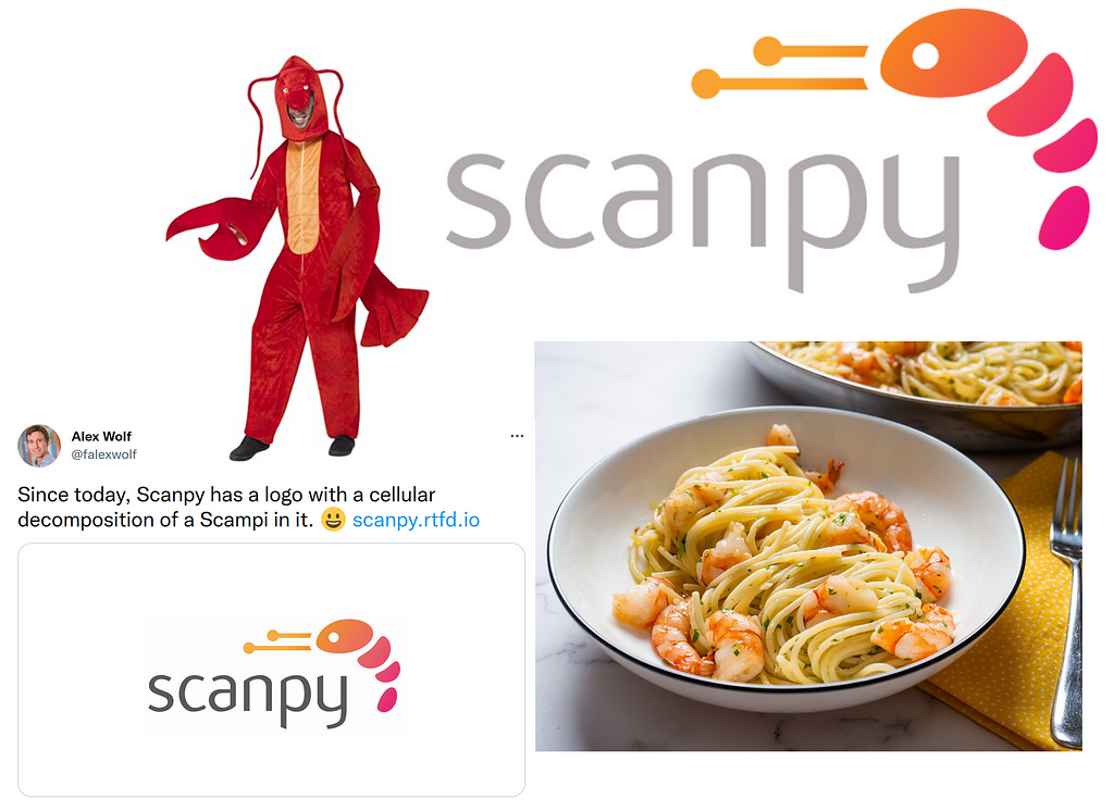 controversy about the pronunciation about scanpy leads some to believe it should be pronounced like shrimp scampi, rather than the canonical scan-pie