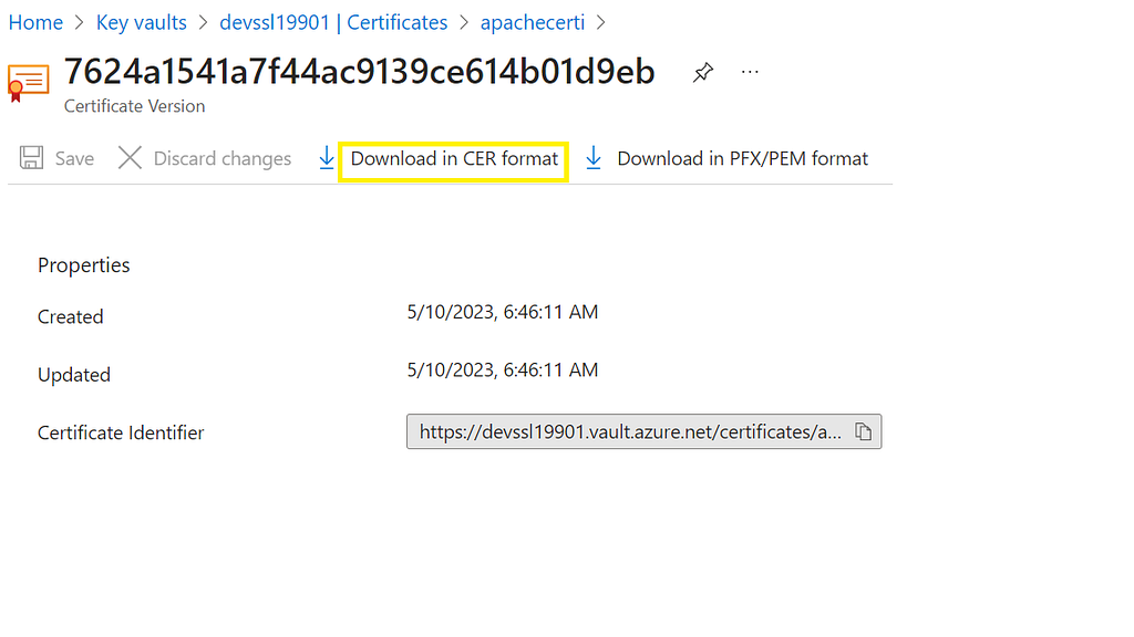 Download in CER format