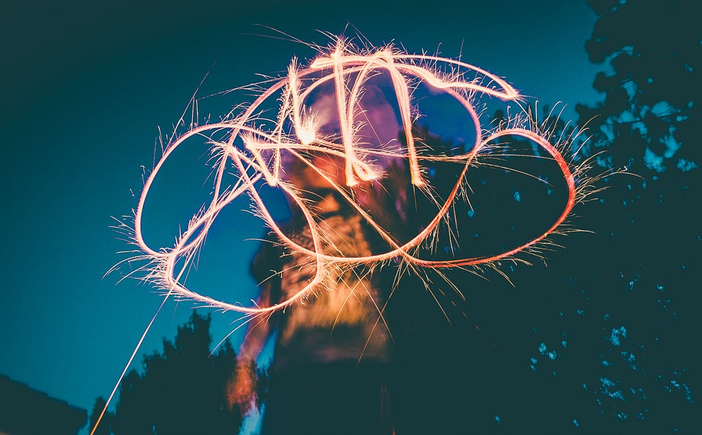 Night image with wavy lights