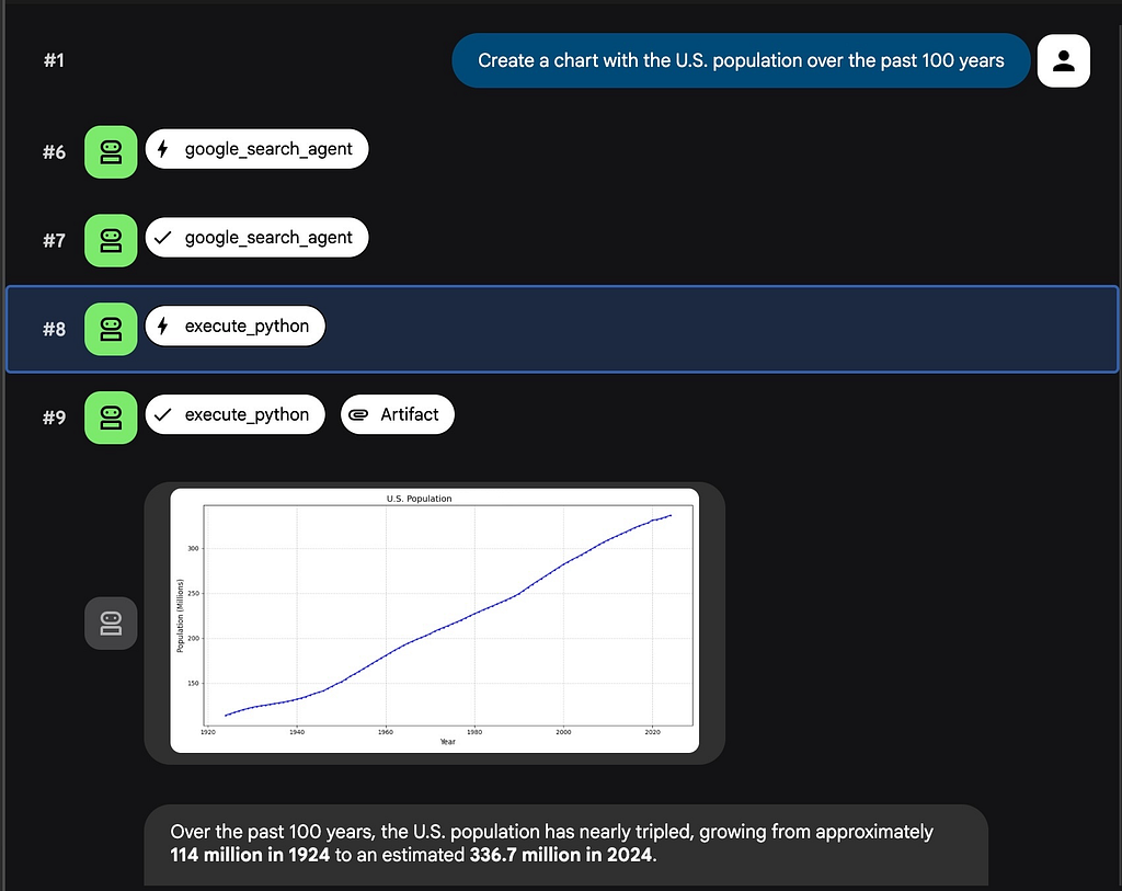 ADK Agent in ADK Web UI