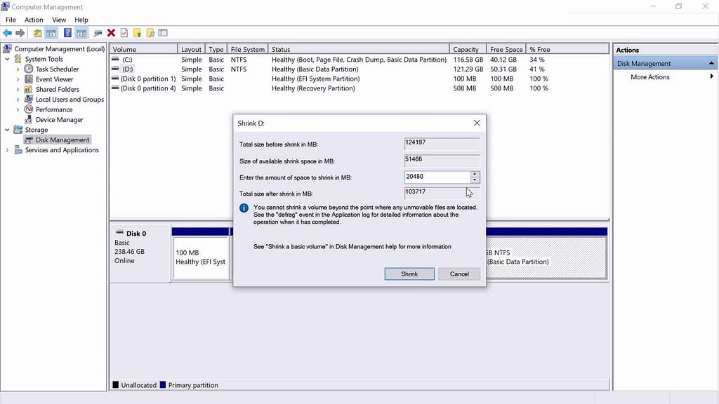 how to partition hard drive in windows pc