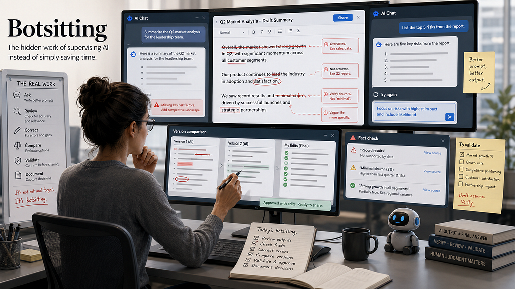 Botsitting vs Botshitting: Two New Words for the Work Around AI
