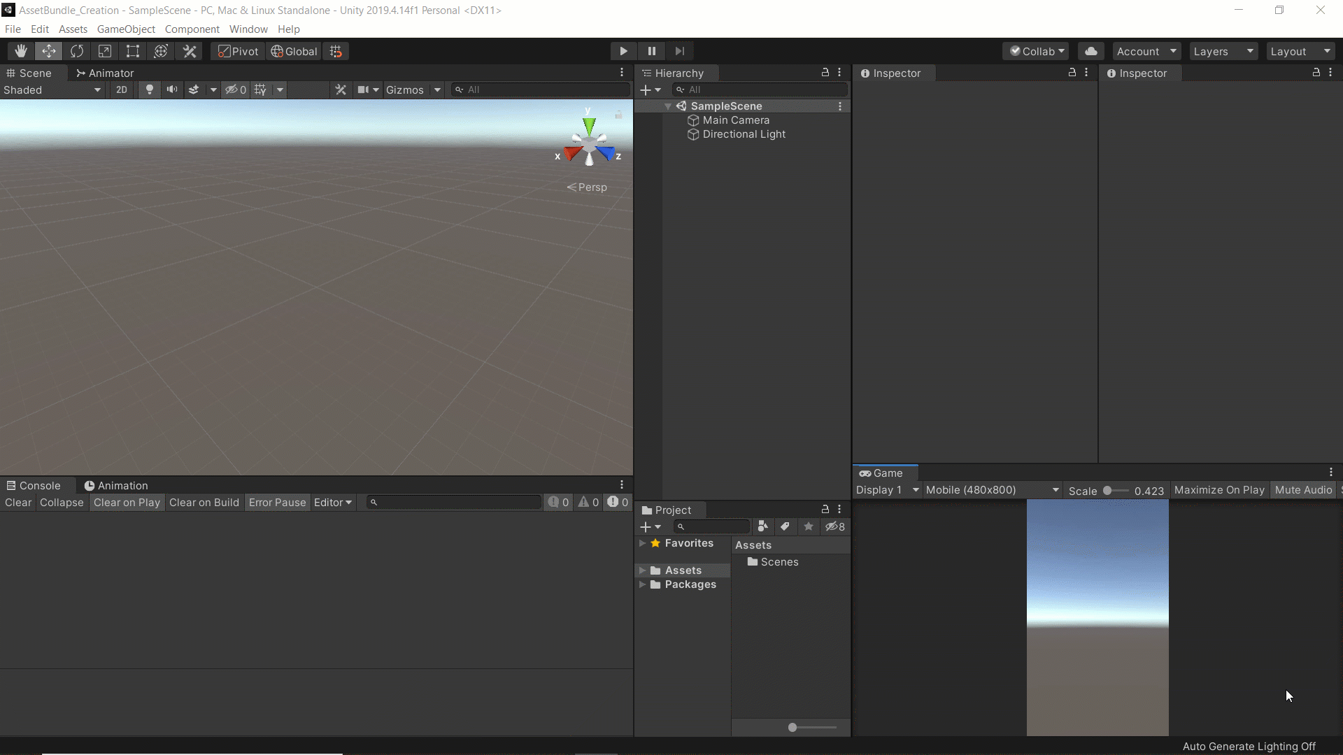 Changing the layout to tall to work easily in Unity.