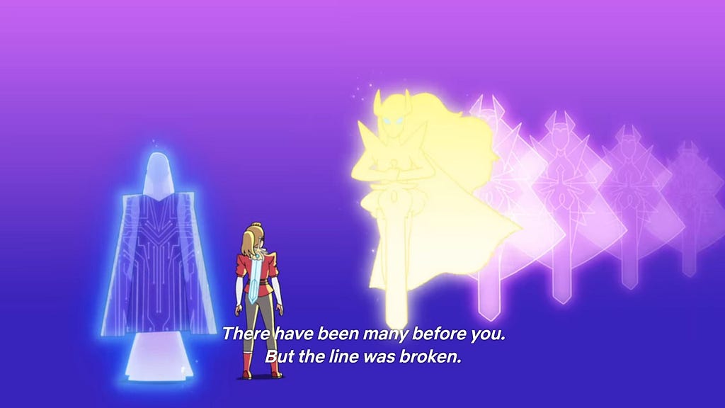 Figure 3. Adora learns that there were many She-Ras before her. Source: Netflix