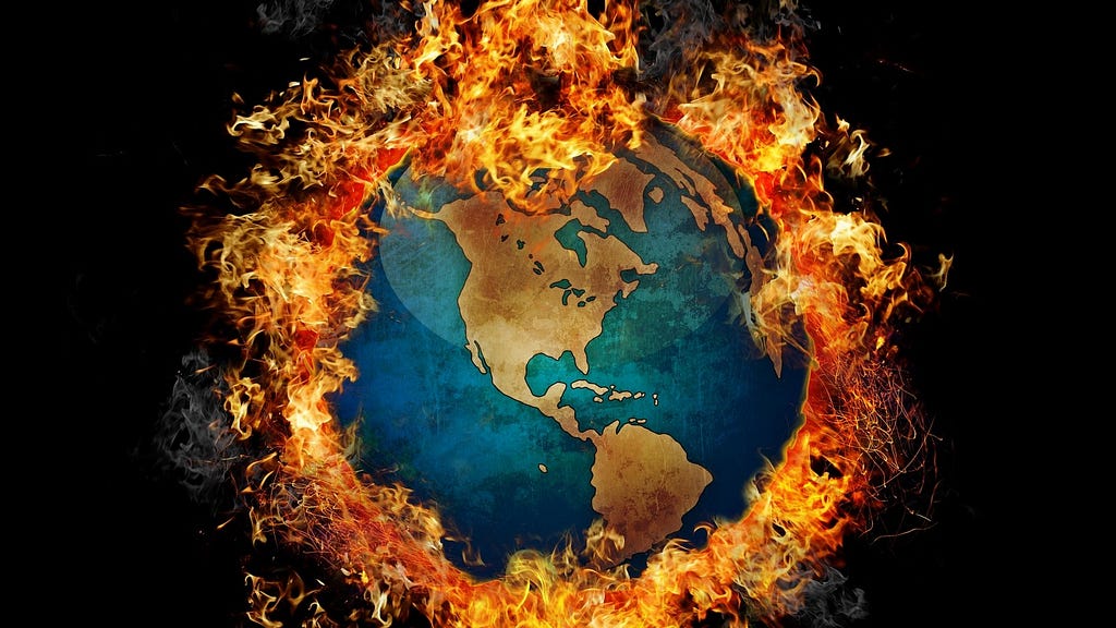 Global Warming — Earth on fire