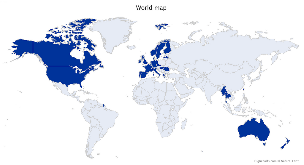 World map of visited countries in R | LaptrinhX