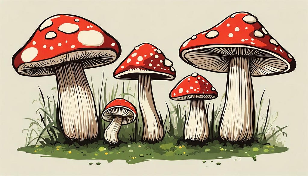 Mushrooms, artist impression
