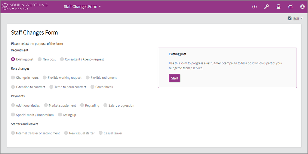 Additional forms added to our staff changes process