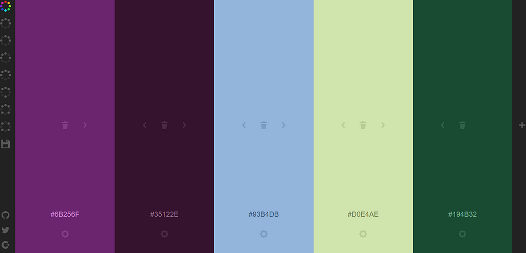 Imagem do Site de paleta de cores “Colourcode”
