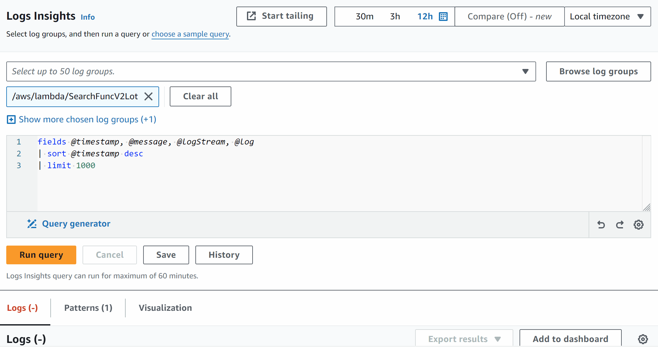 Query Generator in Logs Insights — Animation