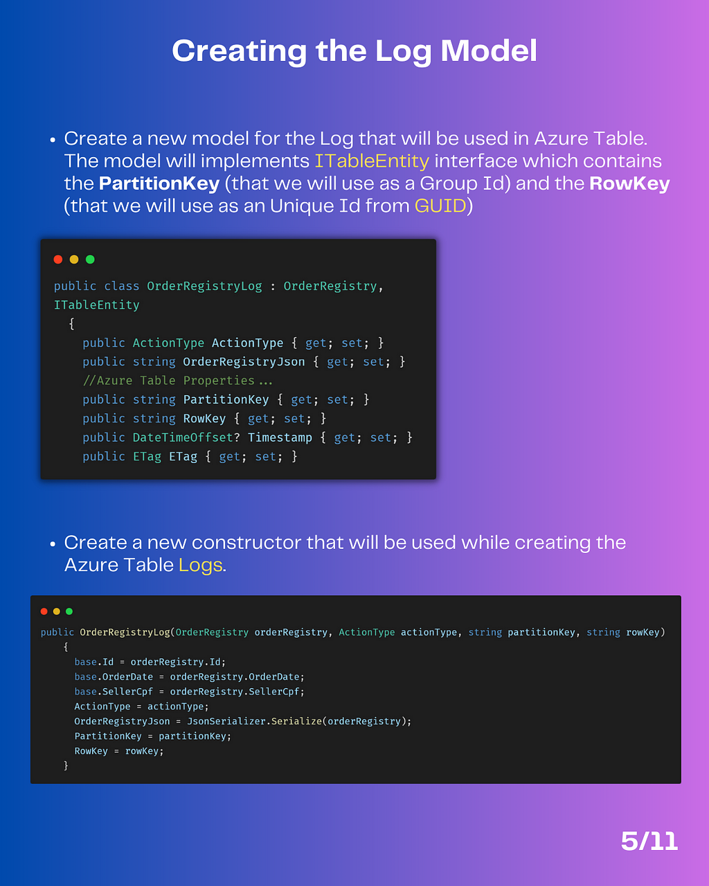 Creating Log model